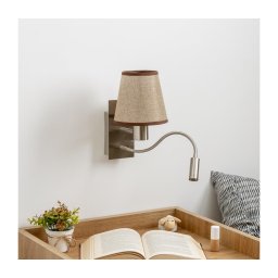 Lampă LED de perete BRILAGI NUBILA 1xE27/25W/230V + LED/3W crom mat/maro