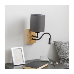 Lampă LED de perete Brilagi NUBILA WOOD 1xE27/25W/230V + LED/3W stejar/antracit