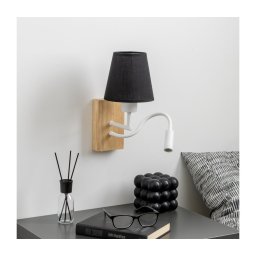 Lampă LED de perete Brilagi NUBILA WOOD 1xE27/25W/230V + LED/3W stejar/negru