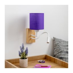 Lampă LED de perete Brilagi NUBILA WOOD 1xE27/25W/230V + LED/3W stejar/mov
