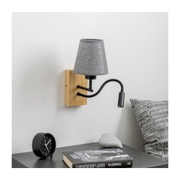 Lampă LED de perete Brilagi NUBILA WOOD 1xE27/25W/230V + LED/3W stejar/gri