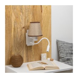 Lampă LED de perete Brilagi NUBILA 1xE27/25W/230V + LED/3W alb/maro