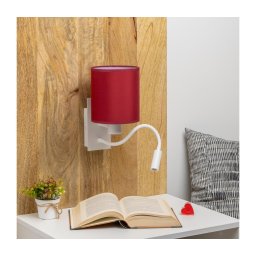 Lampă LED de perete Brilagi NUBILA 1xE27/25W/230V + LED/3W alb/roșu Pompeian