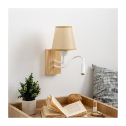 Lampă LED de perete Brilagi NUBILA WOOD 1xE27/25W/230V + LED/3W stejar/maro deschis