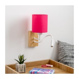 Lampă LED de perete Brilagi NUBILA WOOD 1xE27/25W/230V + LED/3W stejar/roz
