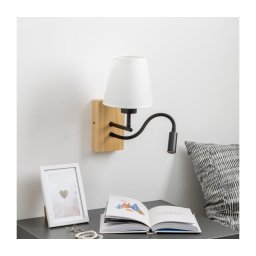 Lampă LED de perete Brilagi NUBILA WOOD 1xE27/25W/230V + LED/3W stejar/alb