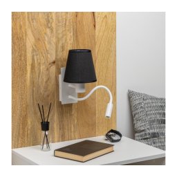 Lampă LED de perete Brilagi NUBILA 1xE27/25W/230V + LED/3W alb/negru