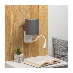 Lampă LED de perete Brilagi NUBILA 1xE27/25W/230V + LED/3W alb/antracit
