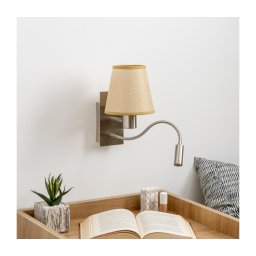 Lampă LED de perete BRILAGI NUBILA 1xE27/25W/230V + LED/3W crom mat/maro deschis