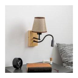 Lampă LED de perete Brilagi NUBILA WOOD 1xE27/25W/230V + LED/3W stejar/maro