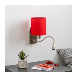 Lampă LED de perete Brilagi NUBILA 1xE27/25W/230V + LED/3W crom mat/roșu