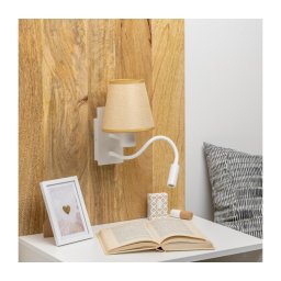 Lampă LED de perete Brilagi NUBILA 1xE27/25W/230V + LED/3W alb/maro deschis