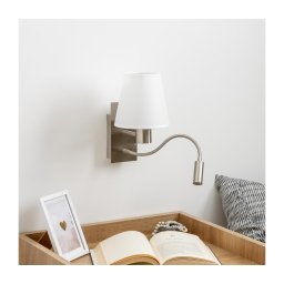Lampă LED de perete Brilagi NUBILA 1xE27/25W/230V + LED/3W crom mat/alb