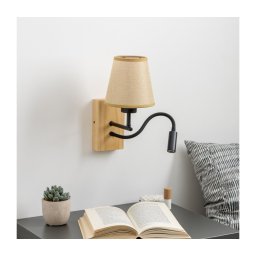 Lampă LED de perete Brilagi NUBILA WOOD 1xE27/25W/230V + LED/3W stejar/maro deschis