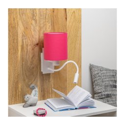 Lampă LED de perete Brilagi NUBILA 1xE27/25W/230V + LED/3W alb/roz