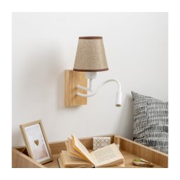 Lampă LED de perete Brilagi NUBILA WOOD 1xE27/25W/230V + LED/3W stejar/maro