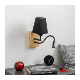 Lampă LED de perete Brilagi NUBILA WOOD 1xE27/25W/230V + LED/3W stejar/negru