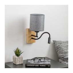 Lampă LED de perete Brilagi NUBILA WOOD 1xE27/25W/230V + LED/3W stejar/gri
