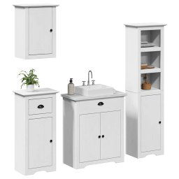 Set mobilier baie BODO, 4 piese, alb, lemn masiv de pin GartenMobel Dekor