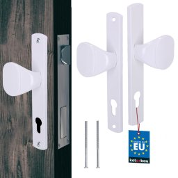 Mâner pentru ghișeu poartă ușă ax lung aluminiu alb 90 mm