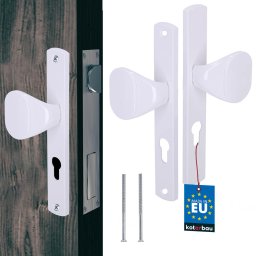 Mâner pentru ghișeu poartă ușă ax lung aluminiu alb 72 mm