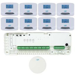 Kit automatizare Wi-Fi PNI CT28 Pro 8 pentru incalzire in pardoseala, aplicatie de mobil Tuya Smart, 8 unitati comanda si hub in