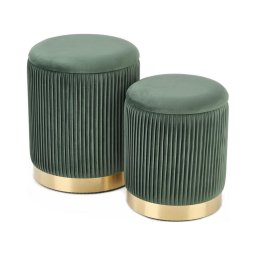 SET 2x taburet MONTY d. 36/44 cm verde/auriu