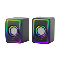Boxe USB cu retroiluminare RGB 2x3W/5V negru