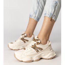 Gemre Adidași sport bej pentru femei cu inserție leopard Sandra