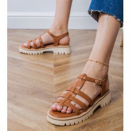 Gemre Sandale gladiator maro cu cataramă Dunara