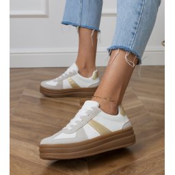 Gemre Adidași albi de damă pe platformă Serila