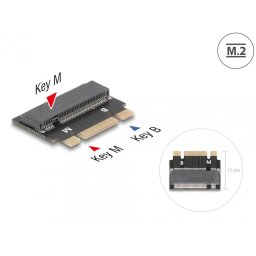 Extensie M.2 Key B+M la M.2 Key M, Delock 64342