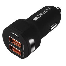 Incarcator auto Canyon C-04, DUAL USB, Negru