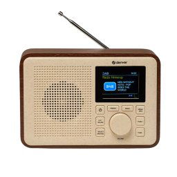Radio cu ceas portabil DENVER DAB-60DW Greenline, DAB+/FM, Bluetooth, Dual Alarm, Darkwood, 19x5.5x13.7cm