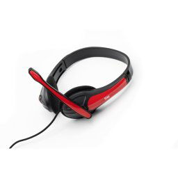 Casti audio, IRIS, F-25, Cu microfon, Jack 3.5mm, Negru/Rosu (F-25)