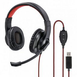 Casti PC Hama HS-USB400 Office Headset, Stereo, USB, Negru