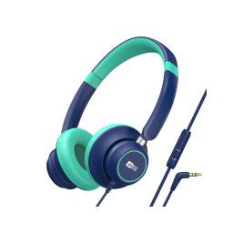 MEE AUDIO KIDJAMZ KJ45 - Casti cu fir pentru copii cu ascultare in conditii de siguranta, cu limitator de volum si microfon - Albastru