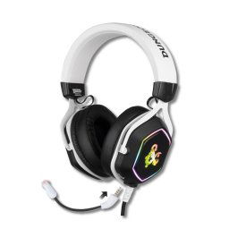Konix 82381120335 casca audio & casca cu microfon Casti Prin cablu Banda de fixare pe cap Gaming USB Tip-A Negru, Alb (KX-DND-GH-RBW-PC)