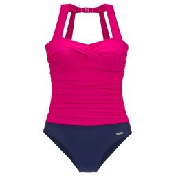 LASCANA Costum de baie modelator bleumarin / roz neon