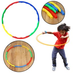 Cerc Hula Hoop cu știfturi pentru exerciții distractive, pliabil, colorat, 8 bucăți