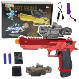 Pistol electric cu bile de apă, darts din spumă, roșu
