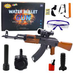 Pușcă AK pentru bile de apă, accesorii pentru ochire cu hidrogel, ochelari, 96 cm