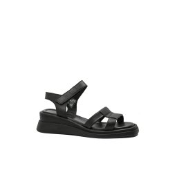 Sandale damă casual Anna Viotti negre, din piele naturală GOR1123-36 EU