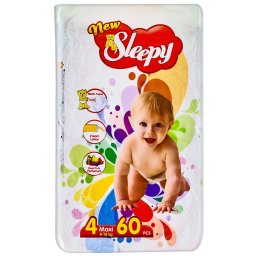 Sleepy Natural scutece nr.4 8-18 kg Maxi 60 buc New Jumbo
