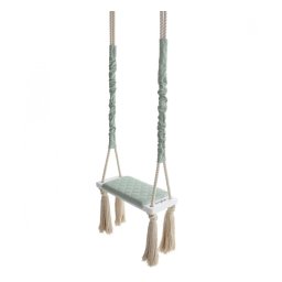 Leagan din lemn si spuma pentru copii WoodSwing by BabySteps Catifea Velvet Mint