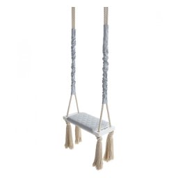Leagan din lemn si spuma pentru copii woodswing by babysteps, catifea velvet grey