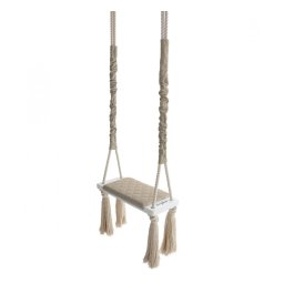 Leagan din lemn si spuma pentru copii woodswing by babysteps, catifea velvet bej