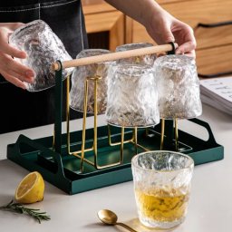 Set 6 pahare cu efect de gheata, capacitate 300 ml