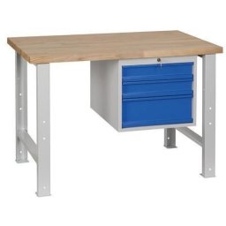 Masa de atelier Weld cu 3 sertare, 84 x 120 x 68,5 cm, gri