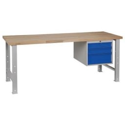 Masa de atelier Weld cu 3 sertare, 84 x 200 x 68,5 cm, gri